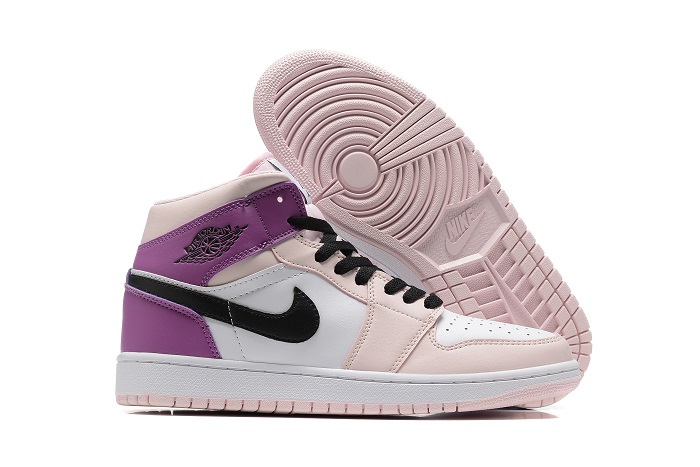 Women's Running Weapon Air Jordan 1 Pink/White/Purple Shoes 241